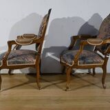 Louis XV style living room in walnut – 1920