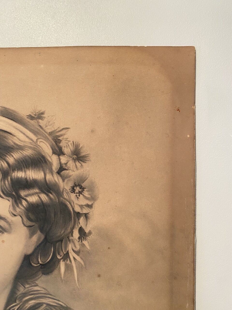 Portrait of a young girl with a bundle of wheat XX century