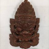 Masque de décoration asiatique en bois sculpté