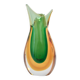 Vintage Green and Orange Sommerso Murano Glass Vase by Flavio Poli, Italy