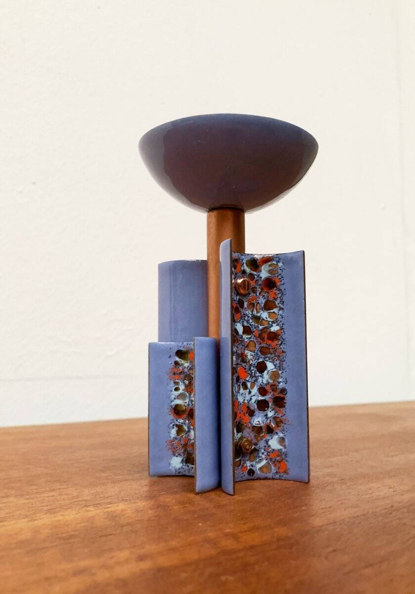 Vintage enamel candlestick