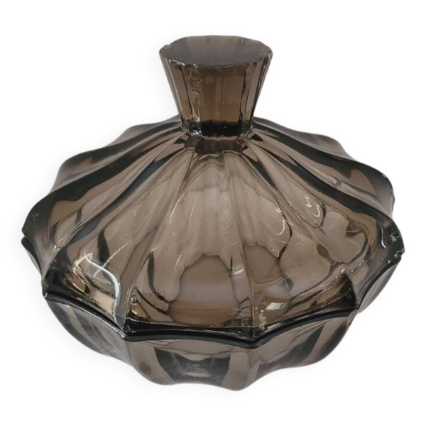 Bonbonnière en verre fumé Art déco — Beyit