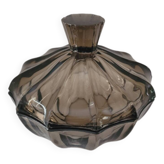 Art Deco smoked glass candy box