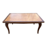 Grande table extensible, marqueterie, chêne, vintage, années 50