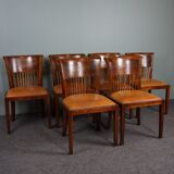 Set of 6 leather dining chairs