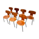 Mid-Century stackable chairs model 3103 Hammer by Arne Jacobsen for Fritz Hansen, Denmark, 1960s, set of 7.