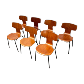 7 chaises Mid-Century modèle 3103 Hammer par Arne Jacobsen pour Fritz Hansen, Danemark, années 1960