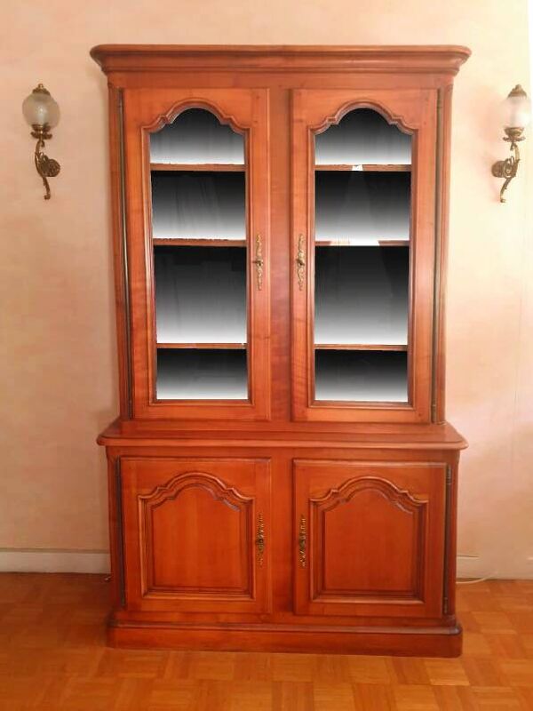 Bibliothèque 2 corps en merisier