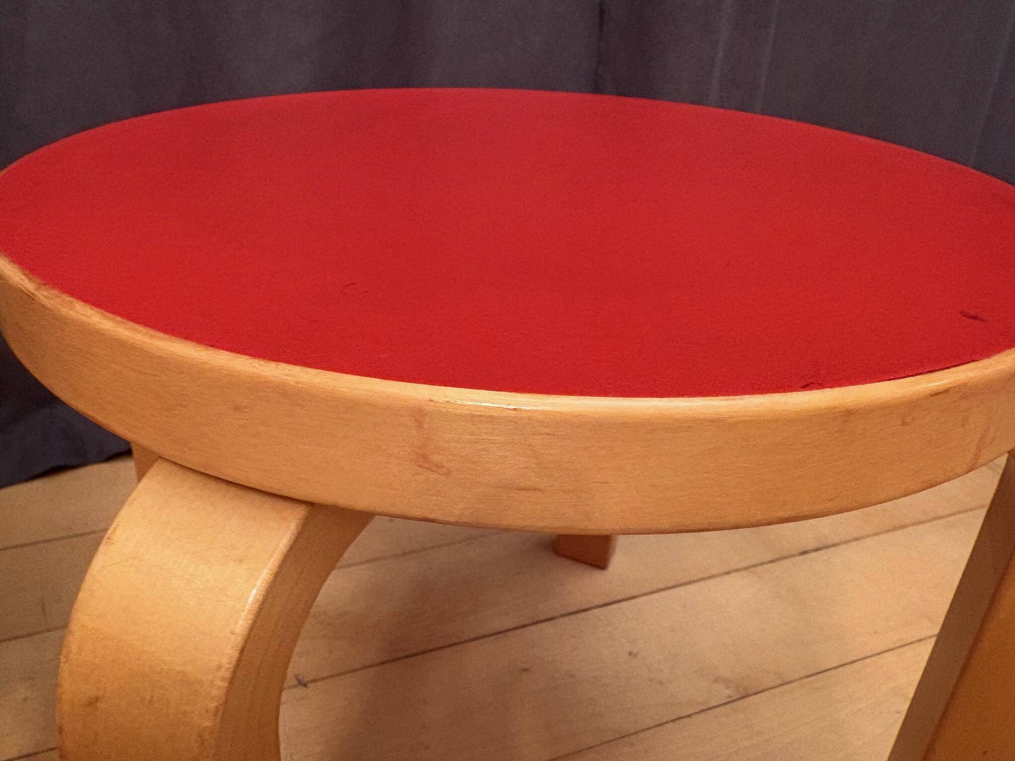 Pair of NE60 stools designed by Alvar Aalto, Artek, Finland, 1980s