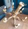 Antique chandelier in carved wood, 6 light arms and gilded with fine gold.