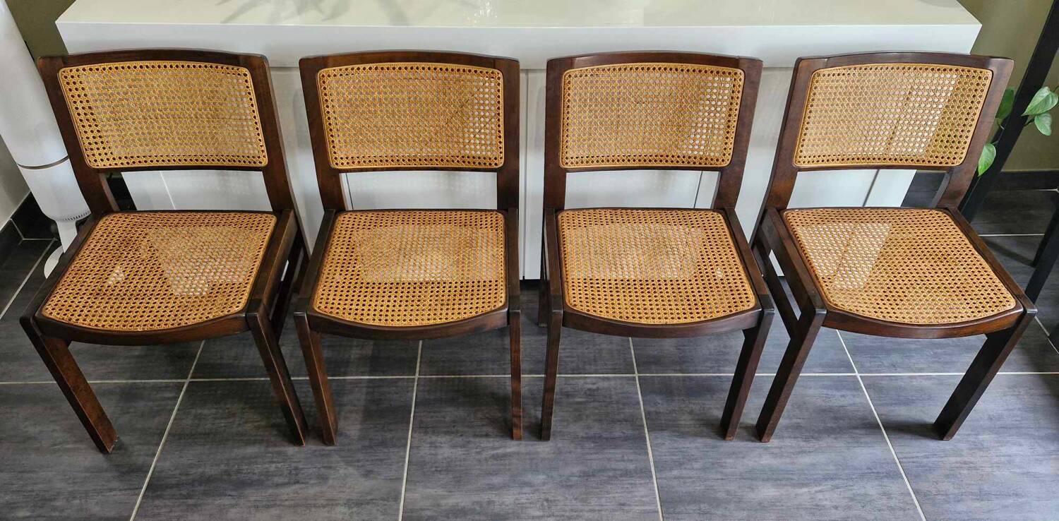 Set of 4 Baumann chairs, 1970s