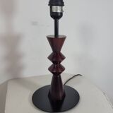 Vintage Aluminor France table lamp in wood and metal