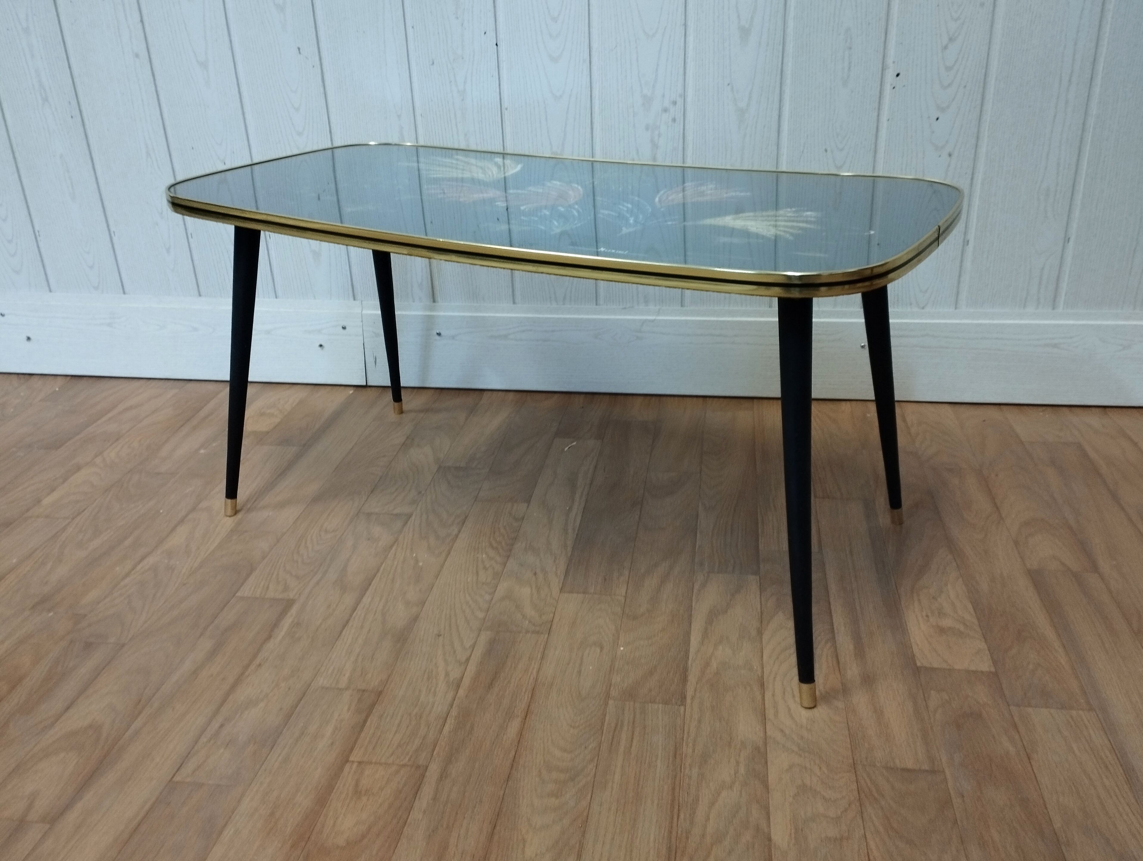 Vintage coffee table legs compass