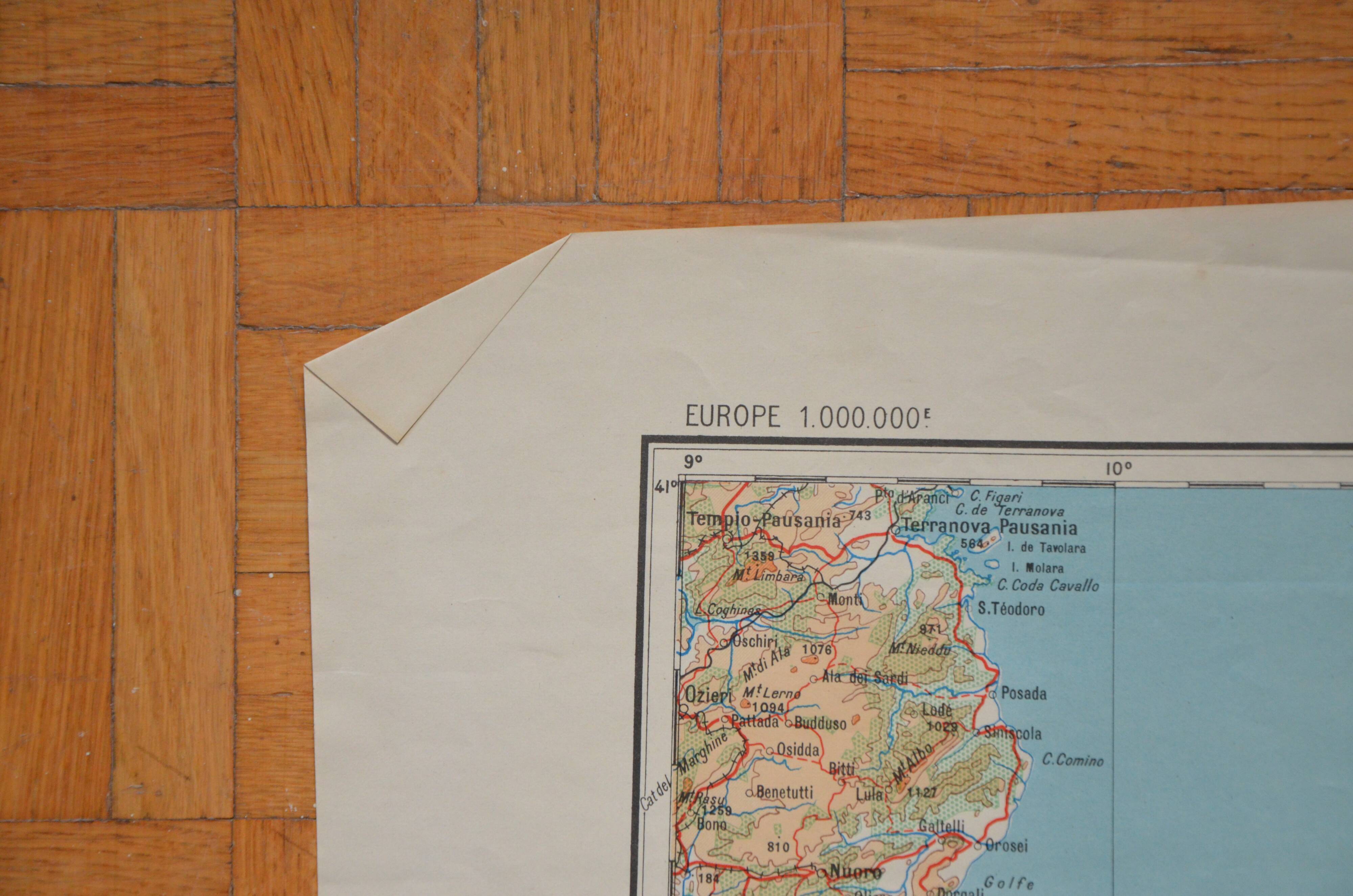 Map IGN vintage Naples-Tunis