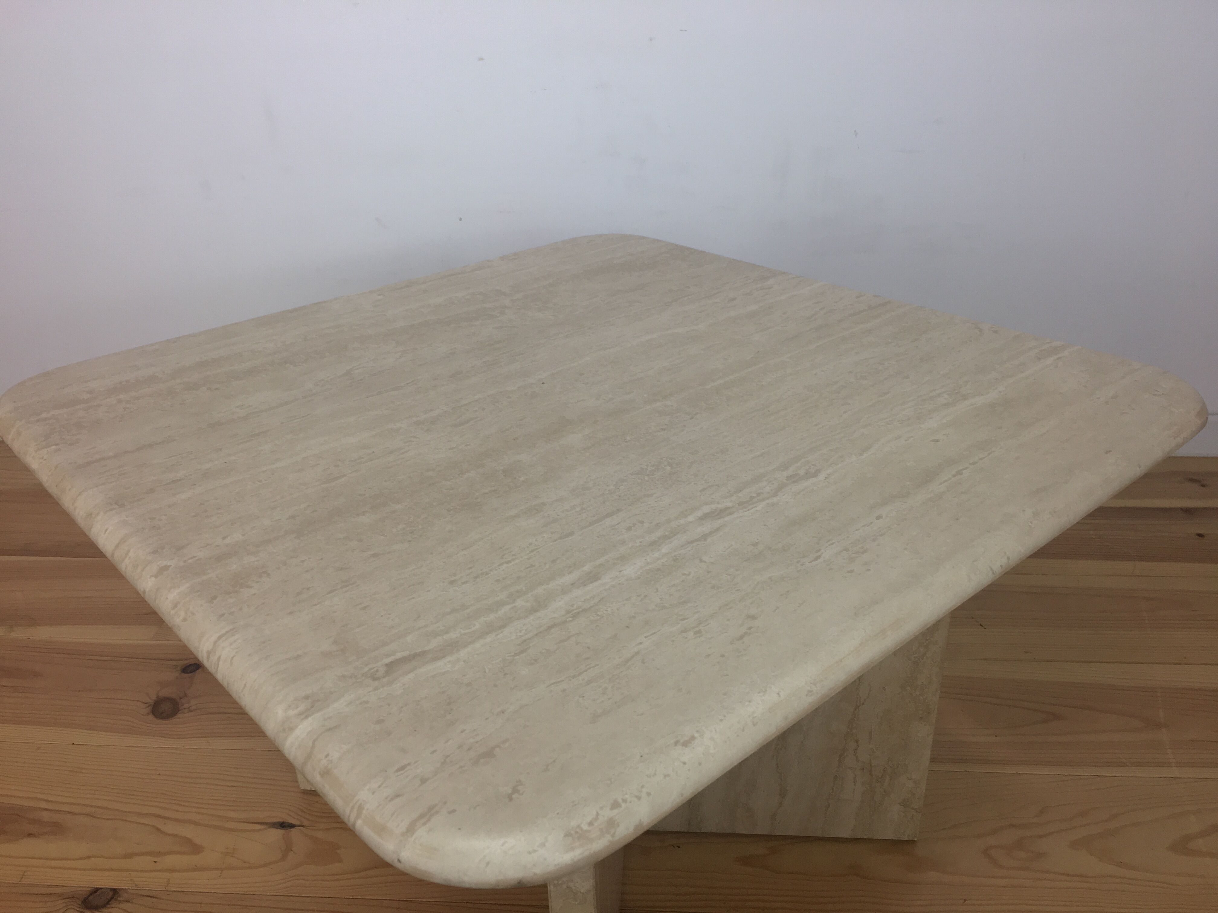 Square travertine coffee table