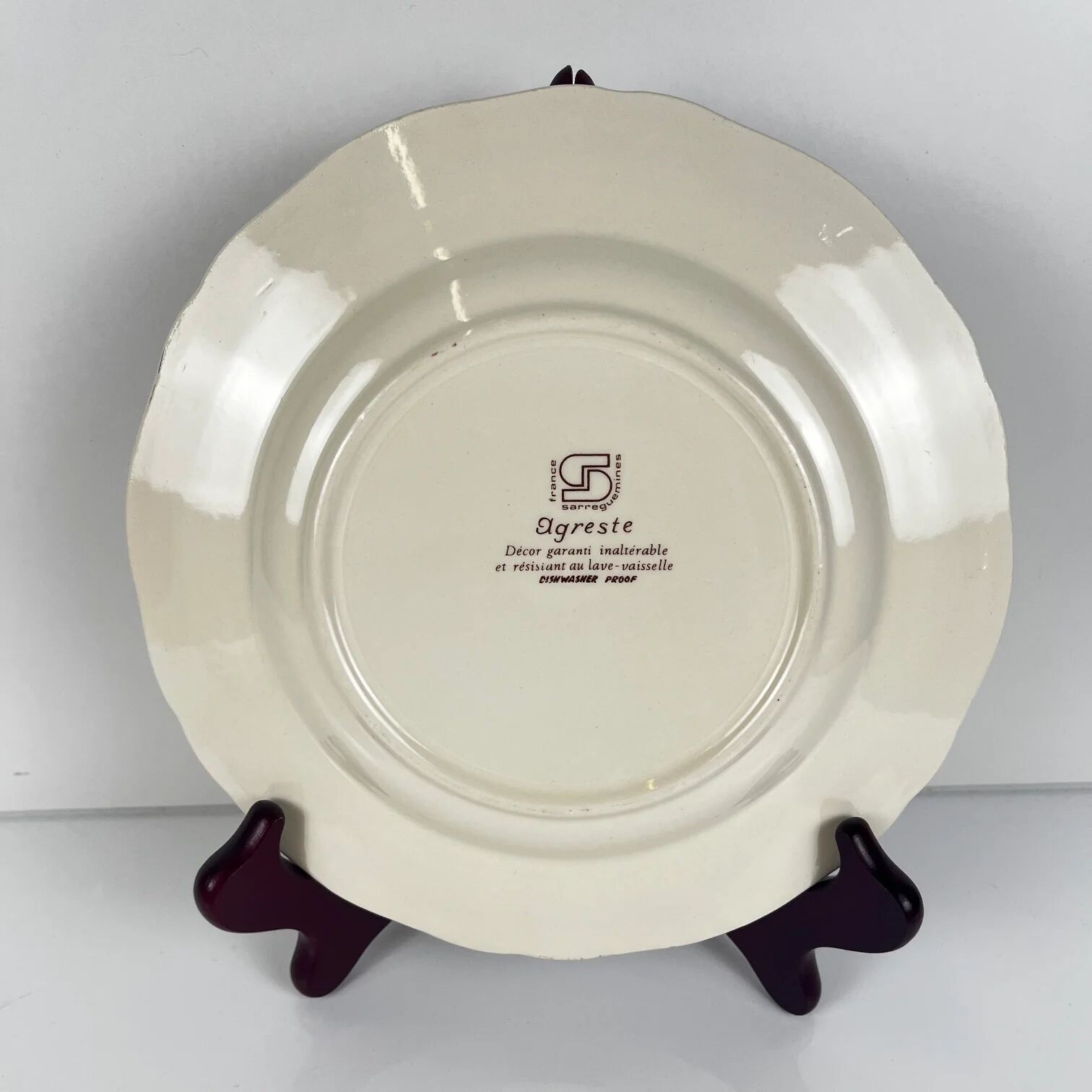 Lot de 6 assiettes à dessert "Agreste" Sarreguemines, XXe s.