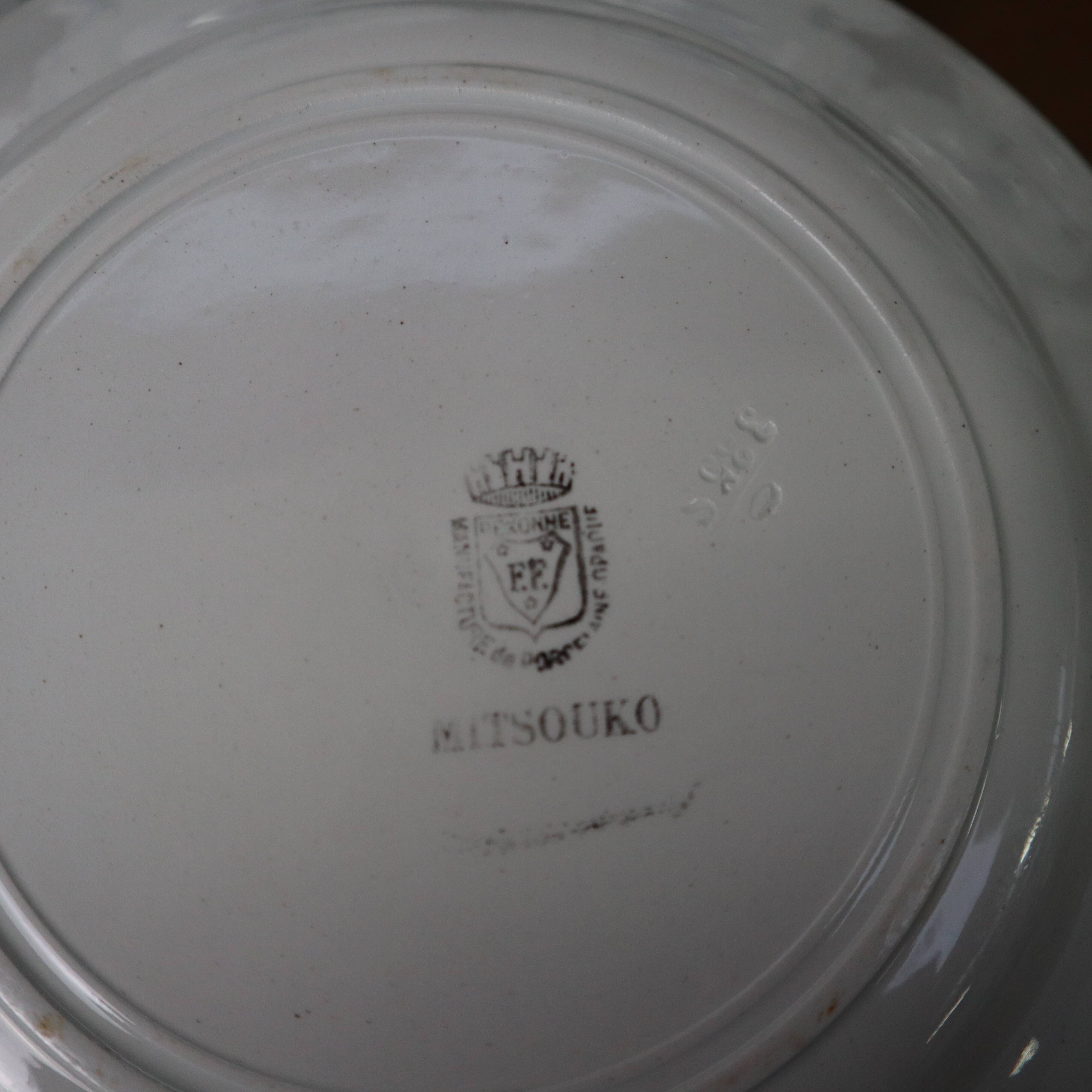 8 blue flat plates "Mitsouko"