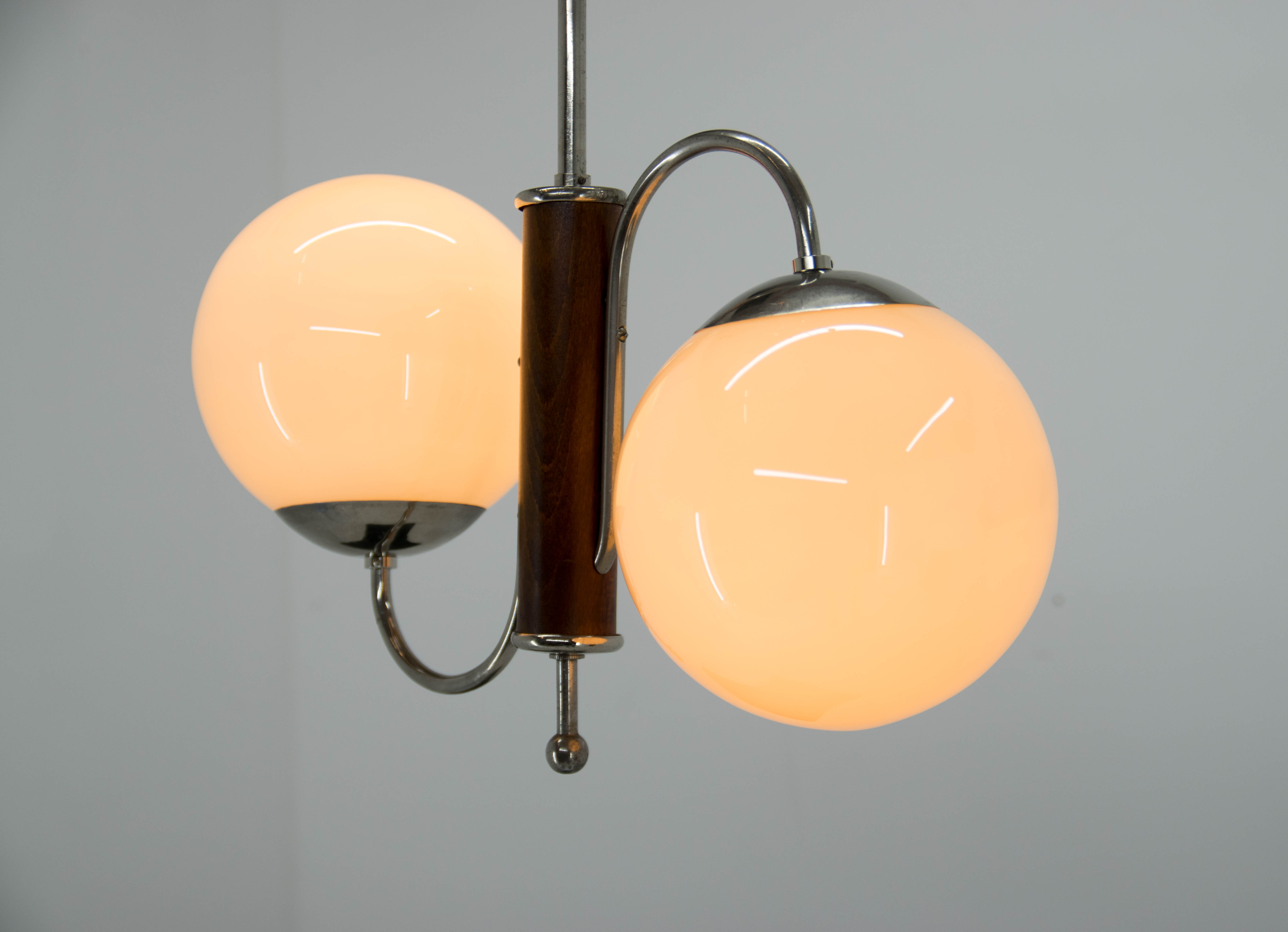 2-flamming Chandelier by Jindrich Halabala, 1930s