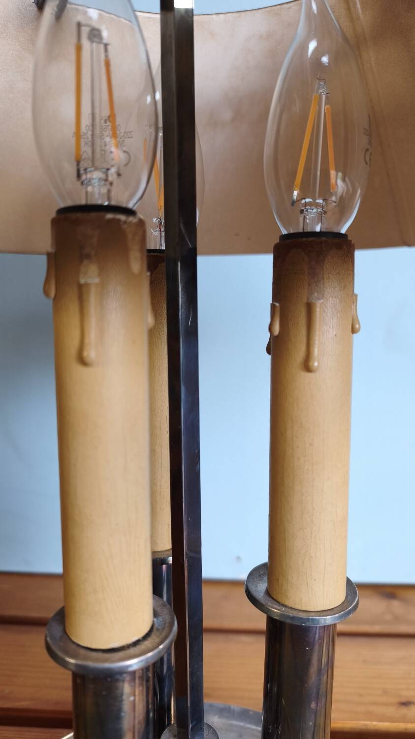 Empire-style three-light bouillotte lamp