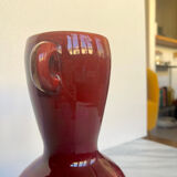 Vintage Accolay vase in red ceramic, double handle.