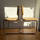 Paire de chaises cannées italiennes design Breuer