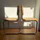 Paire de chaises cannées italiennes design Breuer