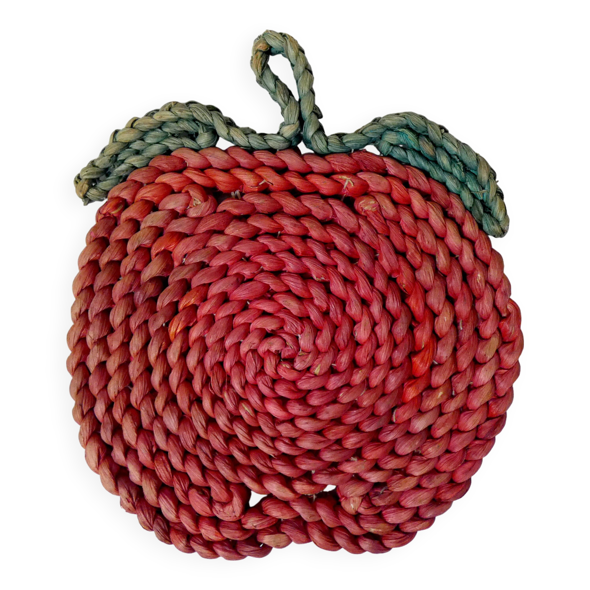 Vintage Rattan Apple Trivet