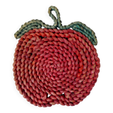 Vintage Rattan Apple Trivet