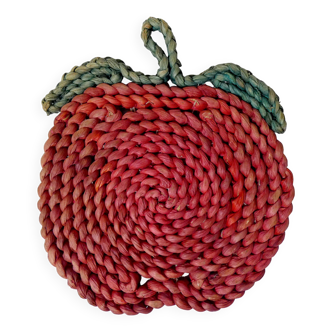 Vintage Rattan Apple Trivet