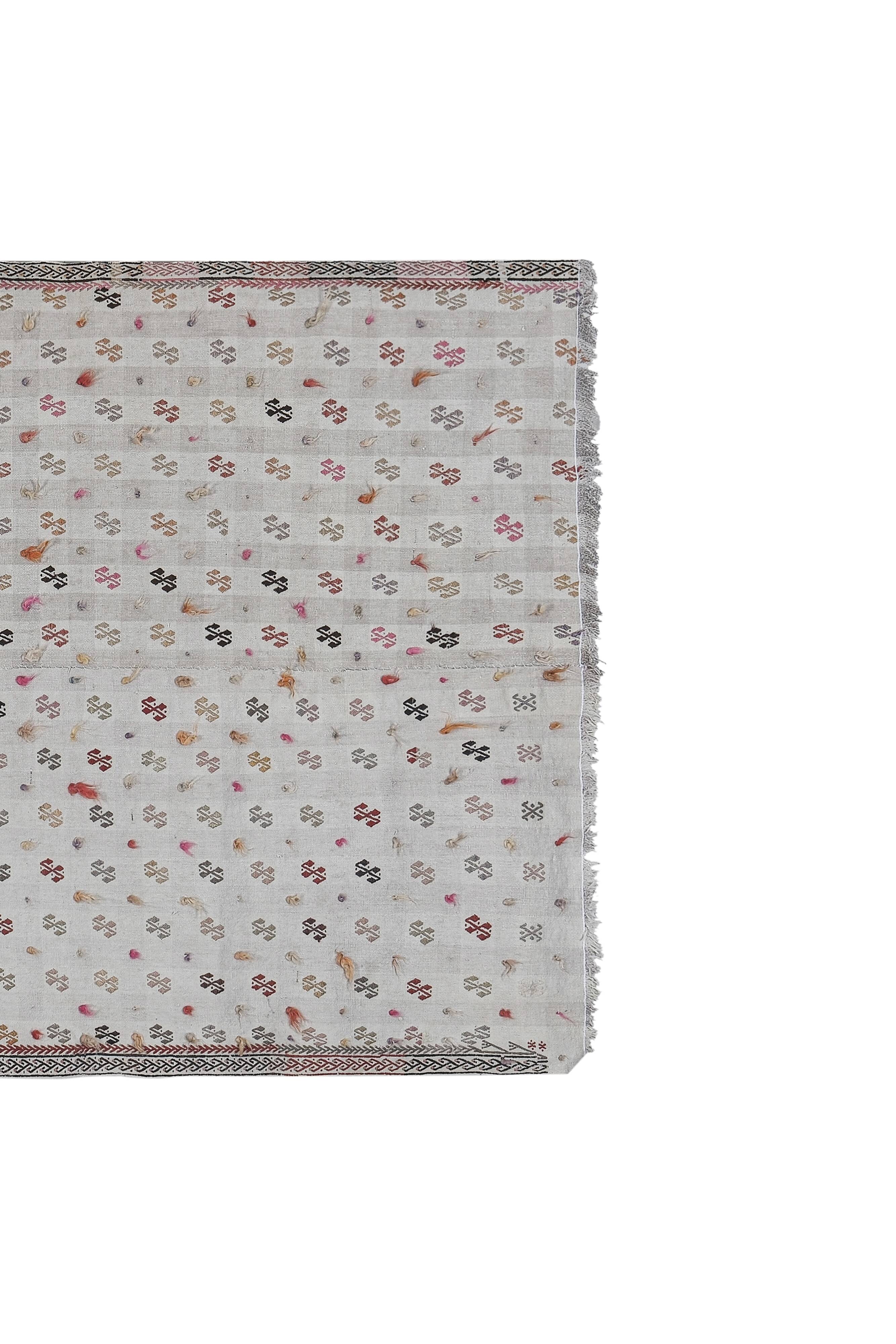 Vintage Turkish Oushak Rug Handwoven 144x260 cm