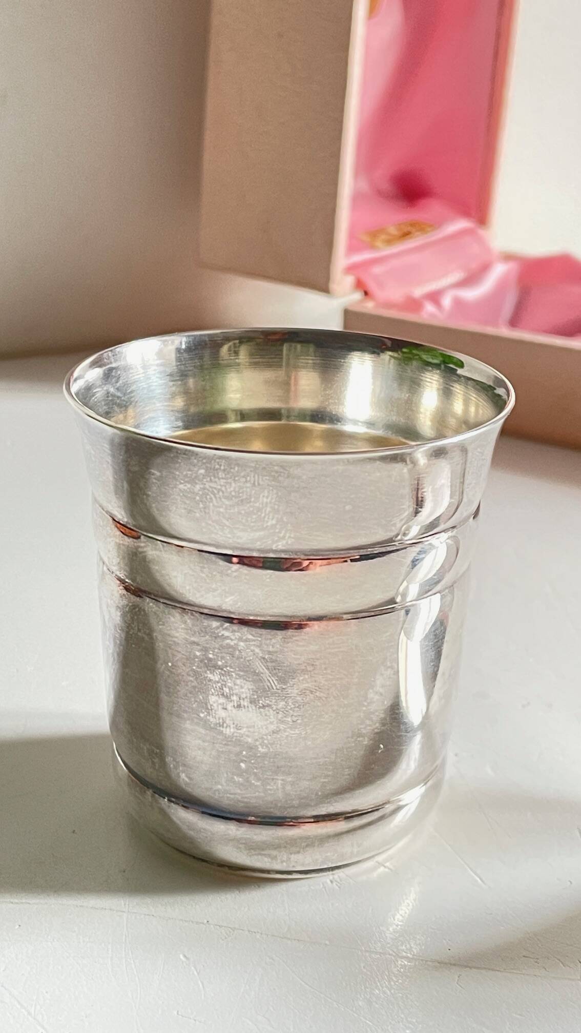 Silver-plated glass and napkin ring by UDNER