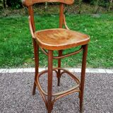 Ancien tabouret de bar en bois tourné