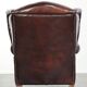 Comfortable cowhide wingback armchair in English style