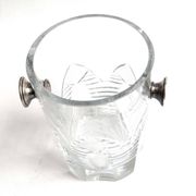Seau à glace en cristal et poignées argent