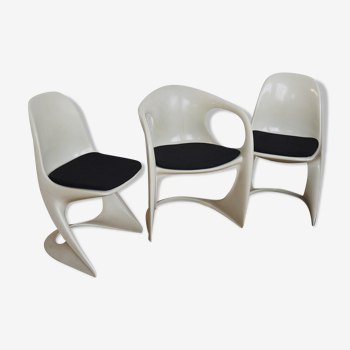 Lot de 3 chaises Casala "Casalino" par Alexander Begge