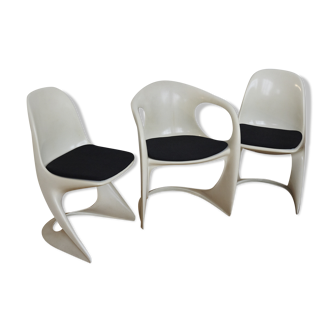 Lot de 3 chaises Casala "Casalino" par Alexander Begge