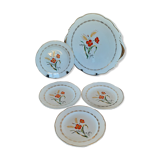 Plat de service et 4 assiettes à dessert Sarreguemines