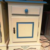 Beige and blue bedside pairs