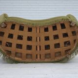 1960s, Danish 2-seater "Banana" sofa, original green furniture velour.