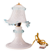 Petite Murano Blu and Trasparent Bubble Glass Table Lamps