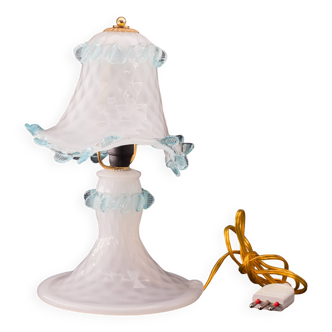 Petite Murano Blu and Trasparent Bubble Glass Table Lamps