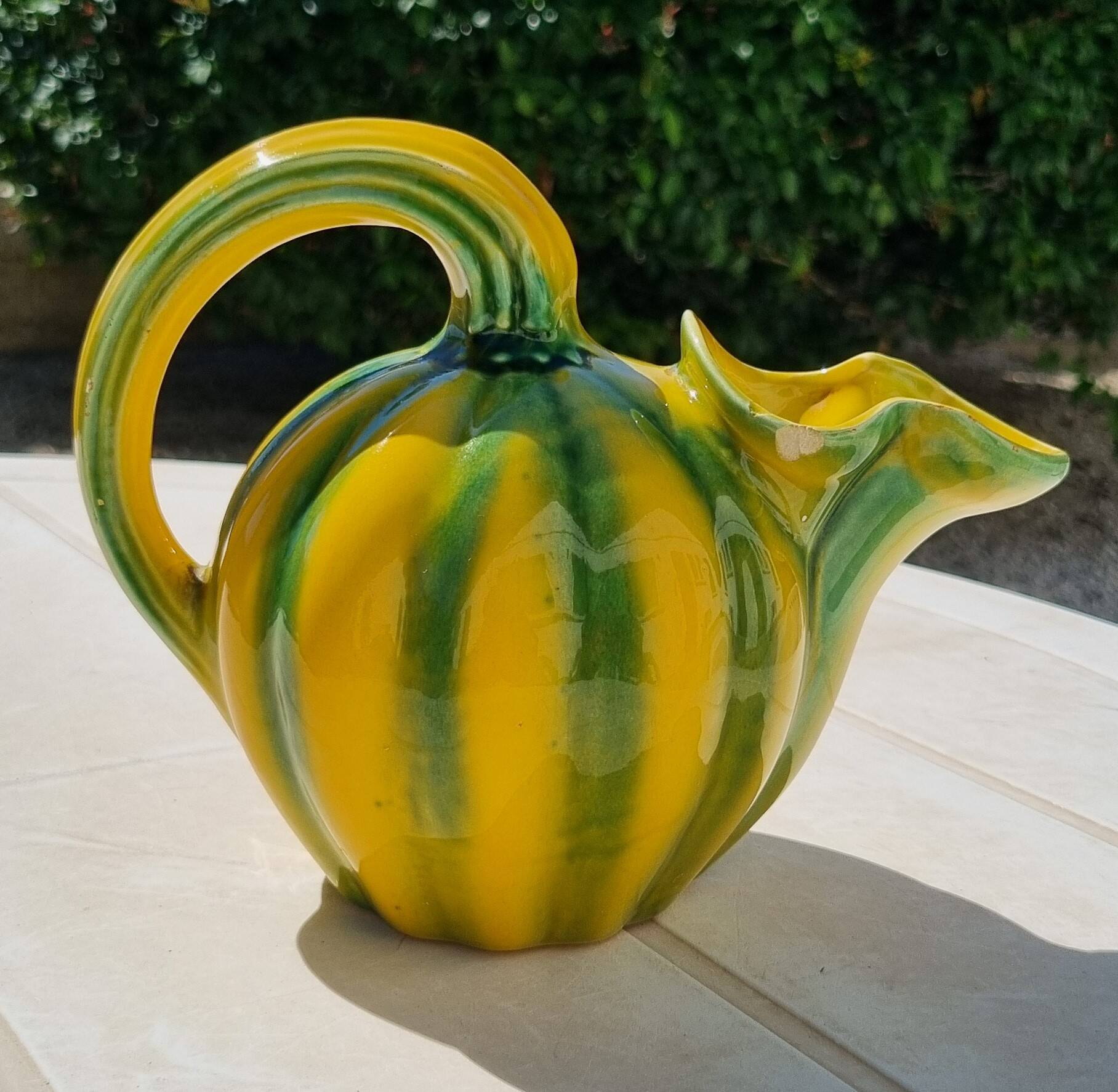 Melon pitcher barbotine 1960s