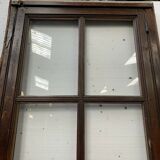 Solid oak passage gate glass door with large 20th century tiles