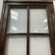 Solid oak passage gate glass door with large 20th century tiles