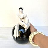 Vintage pierrot ceramic pot