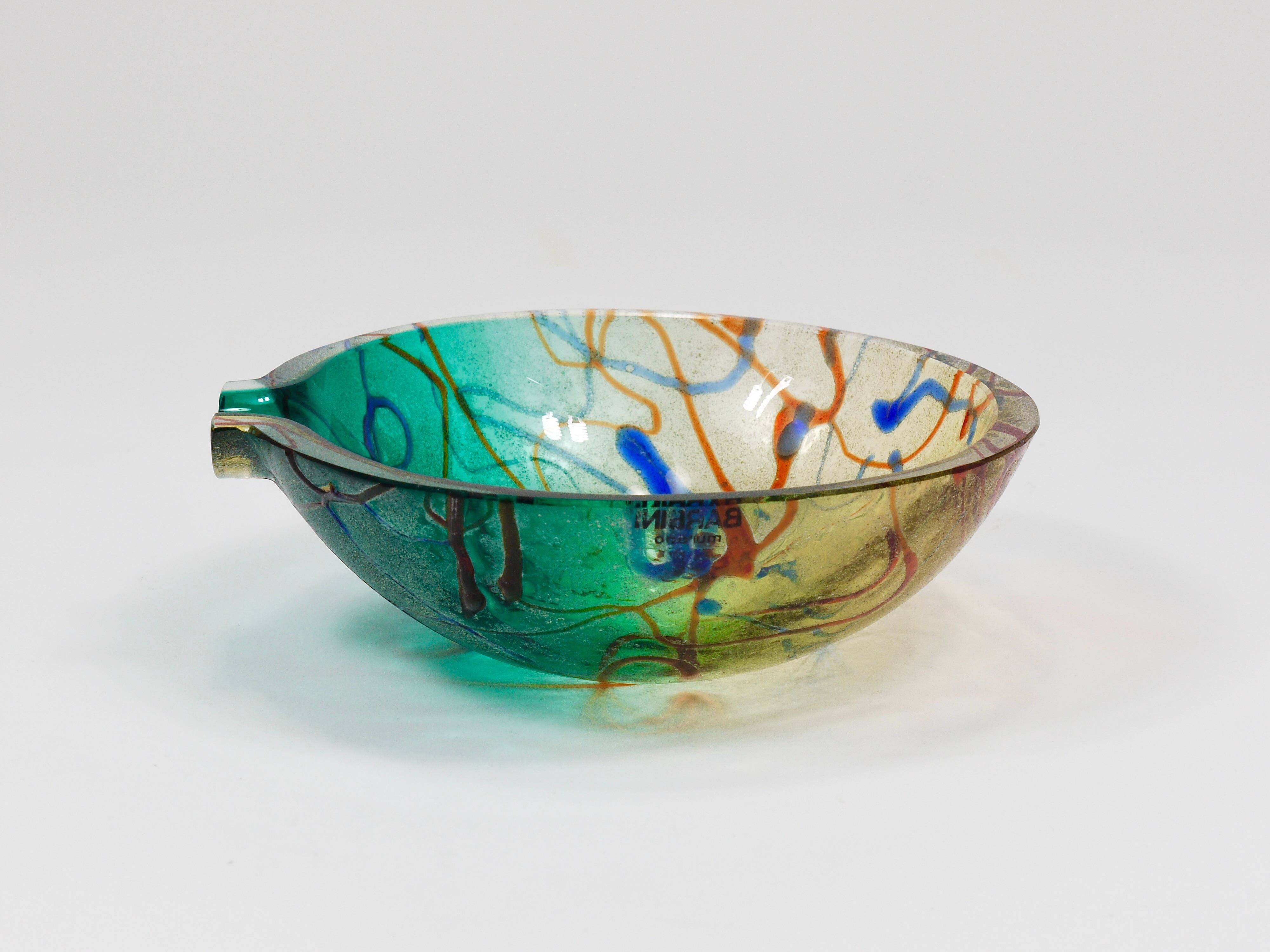 Art glass bowl or ashtray Murano signed Alfredo Barbini, Italy, 1970s.