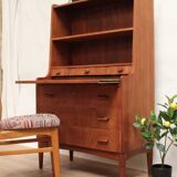 Vintage multi-function bookcase teak and oak legs 1960 Denmark
