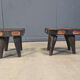 Vintage rustic wooden side tables or stools, 1960s