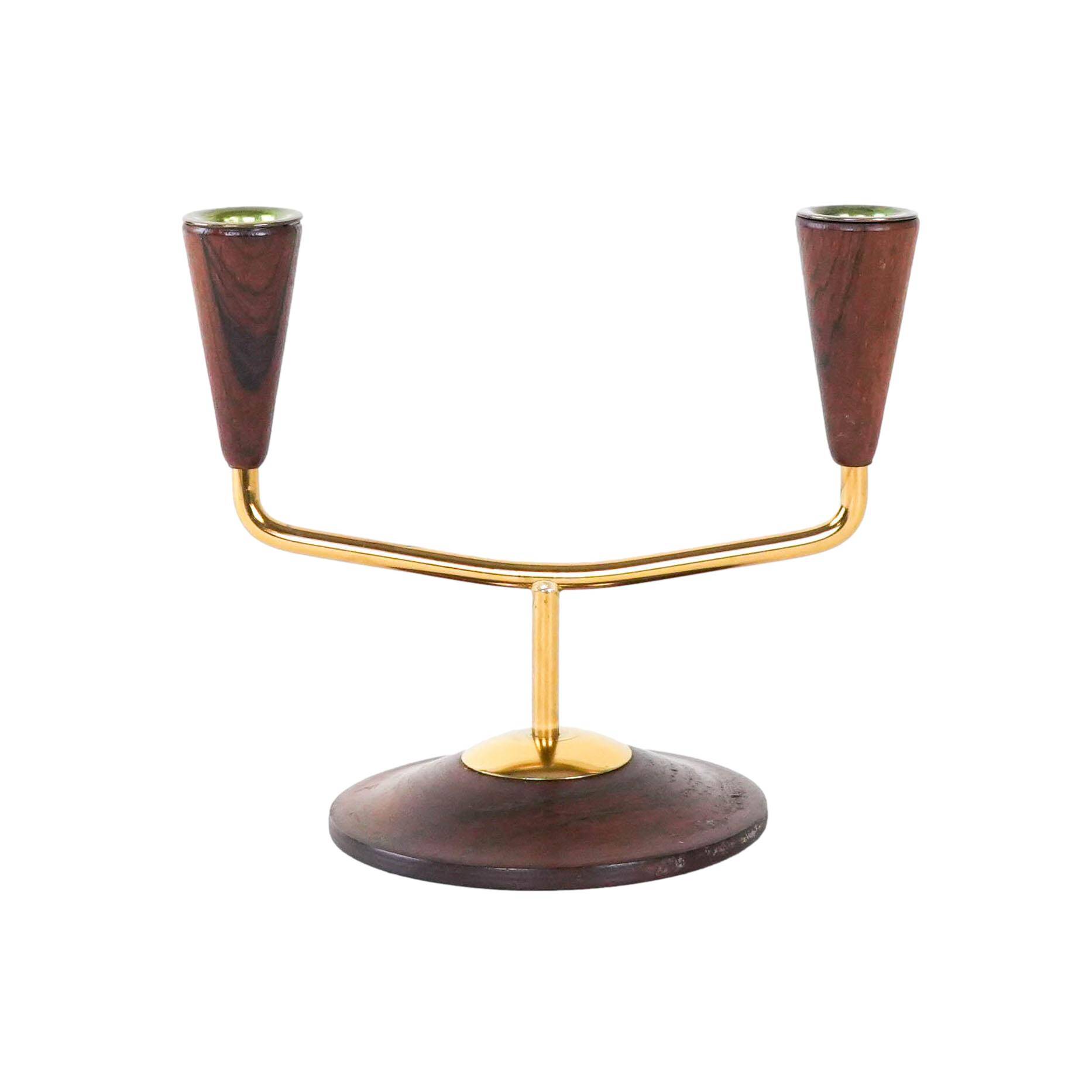 Teak candlestick, Danish design, 1970s, made in Denmark