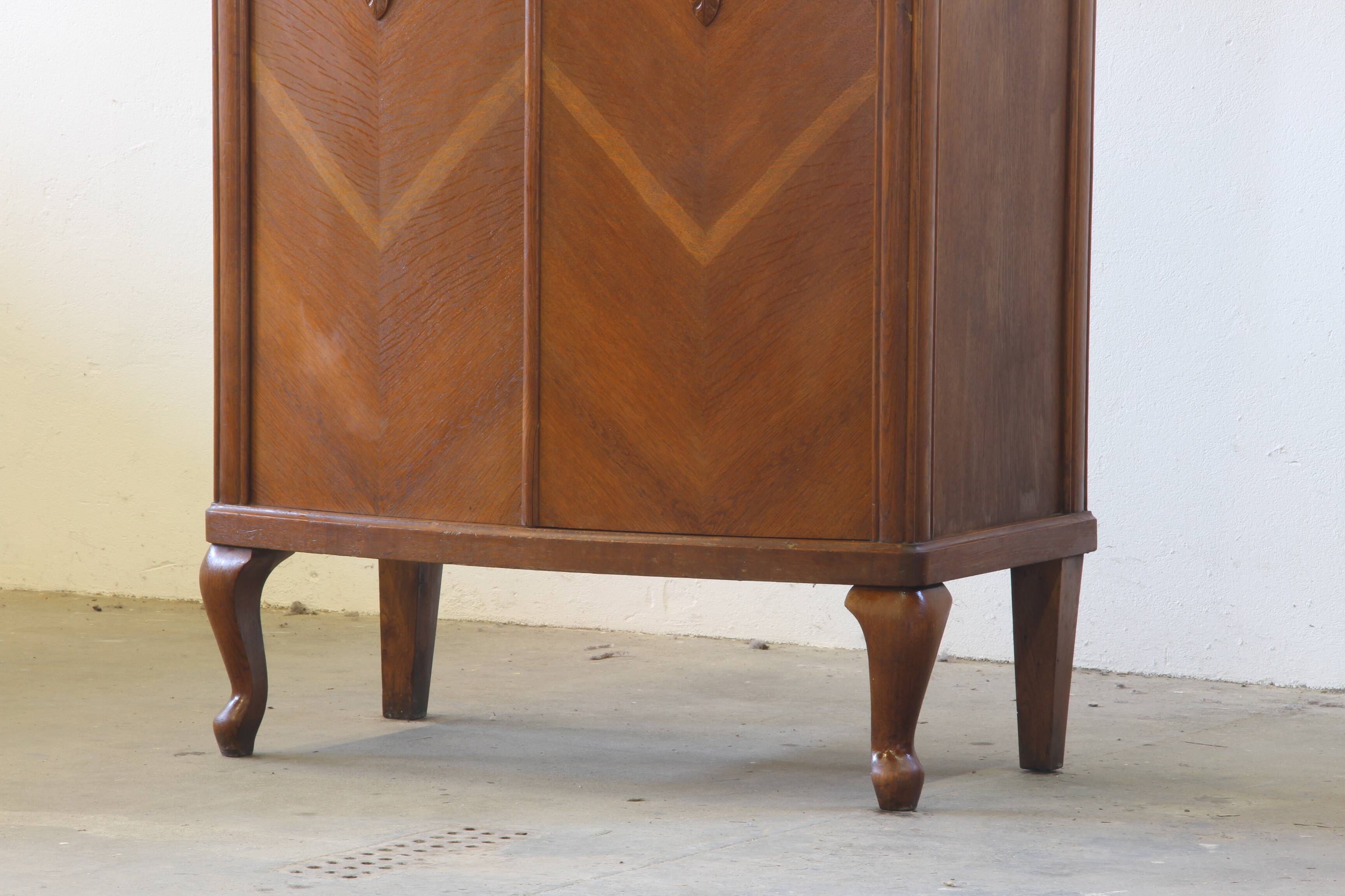 Vintage Danish Oak Closet Linen Wardrobe 1940s Cabinet